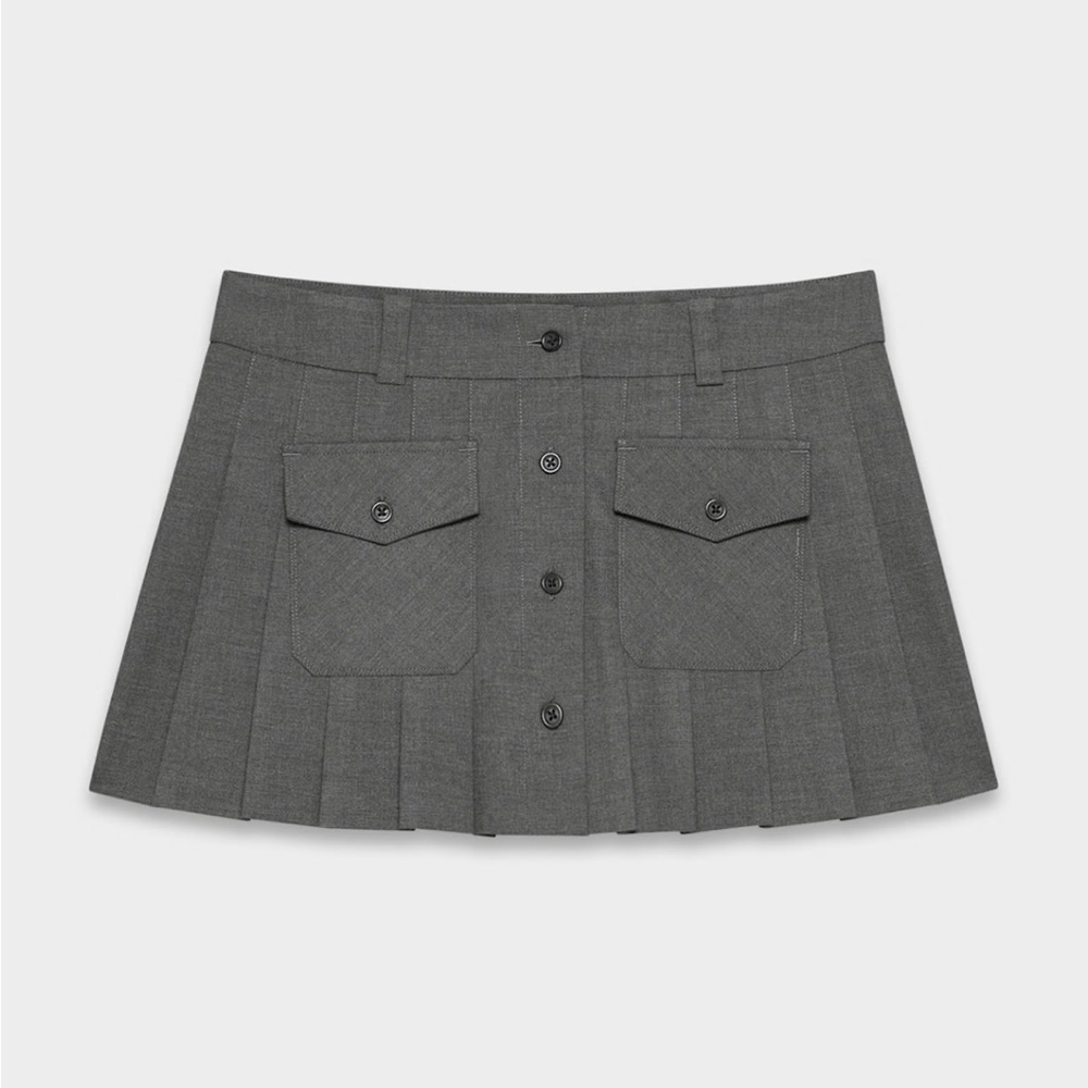 Aritzia Appaloosa Skirt Gray Pleated Women's Skirt by Sunday best
